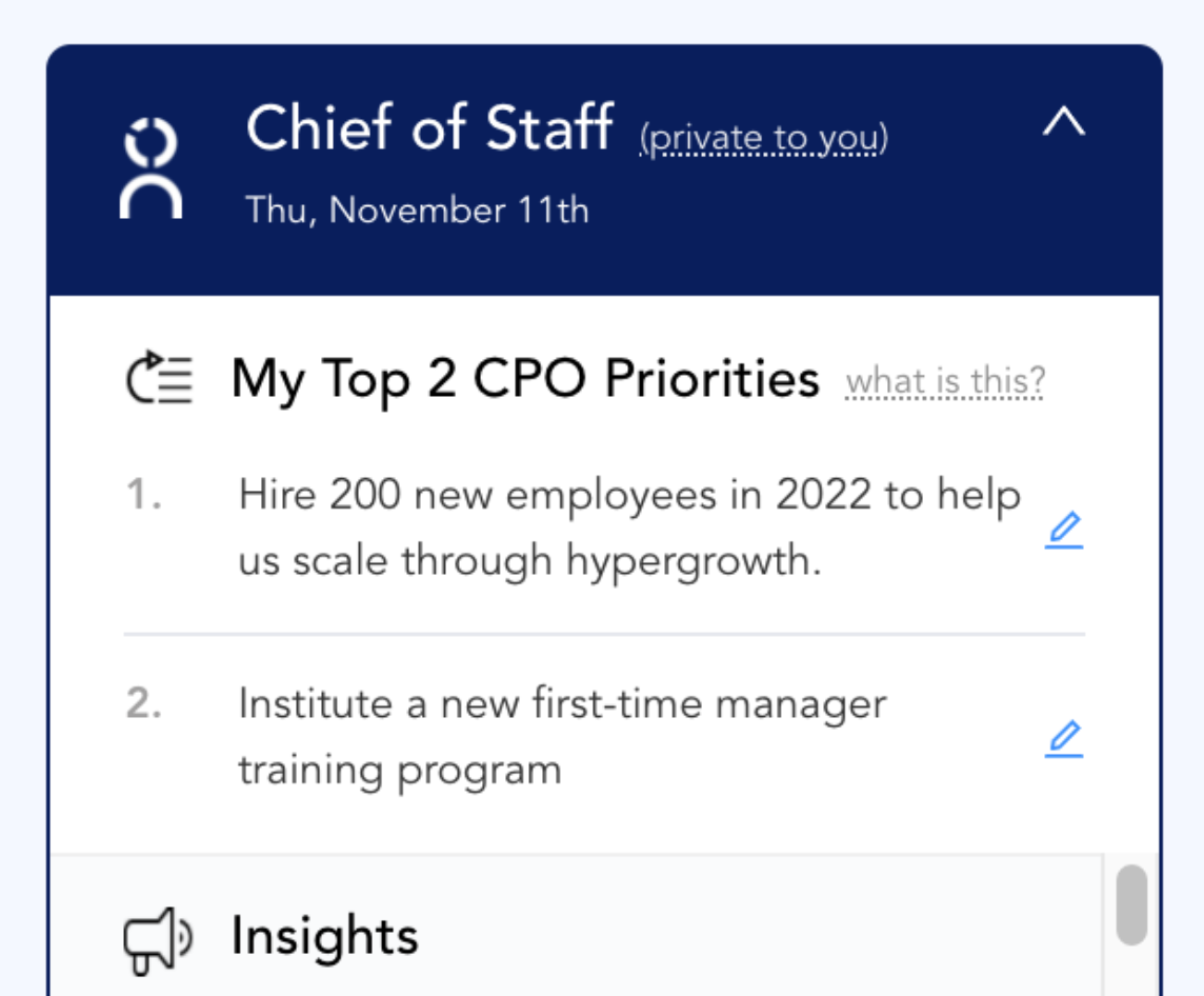 An example of the CPO Priorities feature in CPOHQ
